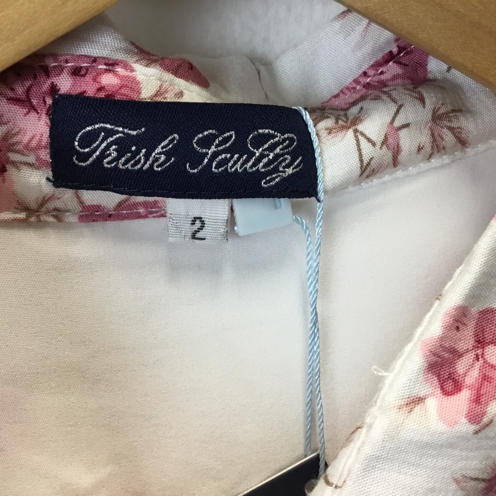 Trish Scully Oversized Pink Floral Long Sleeve Mini Shirt Dress Size 2 - Picture 11 of 11